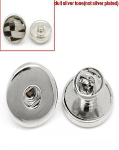 Hela nya broscher Silver Tone Fit Snaps Fashion Buttons 19mm Dia18PCSlot Jewelry MakingDiy8763354