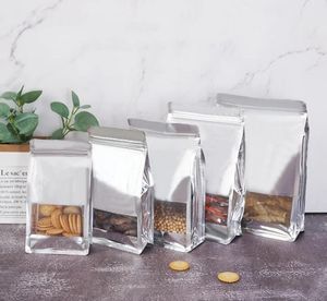 Bolsas de ziplock de embalagem de alimentos Folha de alumínio Stand Up Seled for Candy Tea Nuts Beans Storage Reutilable Zip Lock Pouch