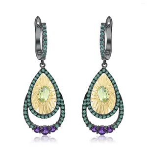 Dangle Earrings Abiding Natural Peridot Gemstone Earring 925 Silver Jewelry Fashion
