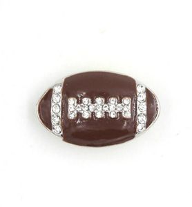 Hela DIY utbytbar metallknapp Rhinestone Emalj Fotbollsknappar för 18mm Snap Jewelry Snap -knapparmband Jew7796796