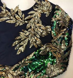 Vintage Green Long Sleeve Mermaid Sequins klänning Sparkly Elegant Plus Size Shiny Party Evening African Long Dresses for Women 200924199490