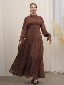 Ethnische Kleidung Abaya Dubai Spitzen Chiffon Plissee muslimische Party Langes Kleid Abayas für Frauen Luxus Kaftan Robe Elegante afrikanische Islamische