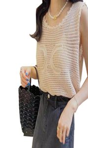 2022 Paris Summer Fashion Women039S Tanks Vest Womens Designer Highend Luxury Cel Women039S Knitwear Sleeveless Wire Mesh S1481952