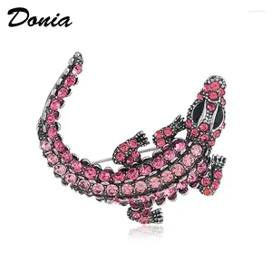 Brooches Donia Jewelry Europe And America Glass Crocodile Brooch Personality Ladies Pin Men's Animal Coat