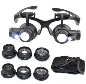 10x 15x 20x 25x büyütme cam çift LED ışıklar göz camları lens büyüteç loupe kuyumcu izleme araçları85907295796149