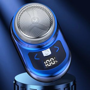 180mAh Portable Mini Men Electric Shaver Household Shaving Machine USB Rechargeable Digital Display for Removing Chest Body Hair 240509