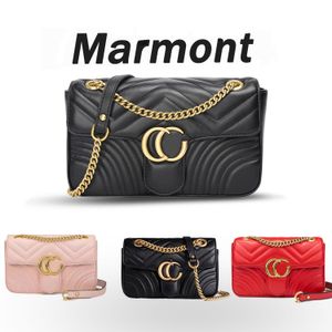 패션 클래식 Marmont Messenger 디자이너 가방 여성용 Tassel 크로스 바디 백 고품질 체인 어깨 가방 고급 오리지널 패턴 토트 백