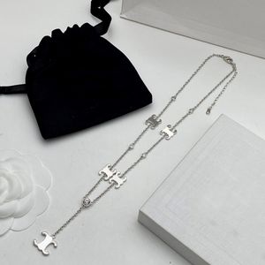 Kort designare armband för kvinnor diamant hänge halsband guld sliver 2 färger smycken halsband armband varumärken kedja lin22111806 250h