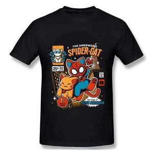 Camisetas masculinas camisetas masculinas 2024 Spider Cat T-shirt strt moda strtwear camise