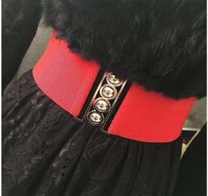 Bälten mode stretch wide bälte kvinnor designer cinch för klänning kvinnlig lyxig vit midjeband elastisk röd midja cummerbund 197628260