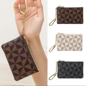 Top quality fashion KEY POUCH coin purse Damier leather holds classical women men holder small zipper Key Wallets 226n