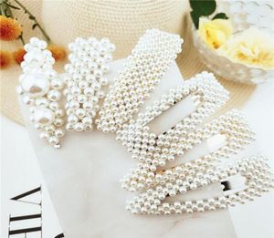 Estilo coreano Sweet Pearl Hairpin CLIP IMITAÇÃO Decoração de cabelo para mulheres Barrette Handmade Flor Stick Hair Acessórios 6p5078207