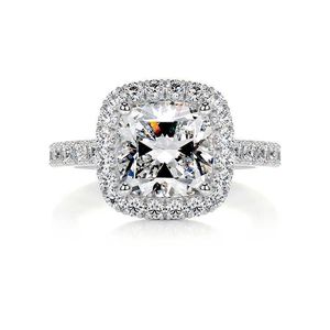 SGARIT FINE JEADLY 10K 14K 18K BIAŁY ZŁOTA 2,5ct Poduszka Halo Moissanite Diamentowy pierścień