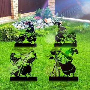 Garden Decorations Decor Driver Gnomes Metal Gnome Decoration Yard Sign Outdoor Gardening Ornaments Art Backyard