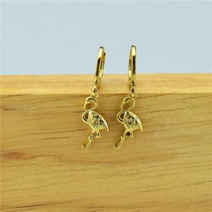 Stud Earrings 2024 Electroplating Micro Cubic Zirconia Inlaid Lovely Animal Flamingo Jewelry Women's Gifts Men's