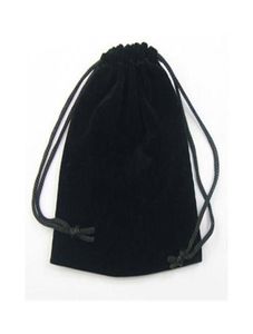 Siyah Velvet Takı Çantaları Poşetler Moda Hediye Zanaat Küpe Yüzük Kolyesi için Ambalaj Ekran 100 PCSLOT B032234451