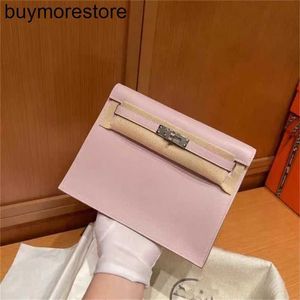 Top Cowhide Handbag fatto a mano Kaimengsha Danse Swift Color 09 Mauve Pale Dreamy Pink Pinple Purple Silver completamente cucito da Handk6g8