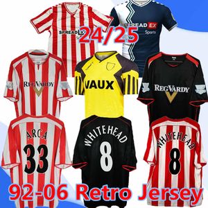 Spot Sunderland retro 24 25 Yellow Soccer Jersey Stewart Simms Roberts Amad Whiteheid Clarke Dajaku Embleton 92 93 94 05 06 Shirt da calcio Pritchard 666