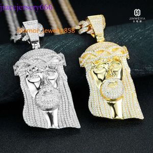 MOISSanite Custom Gesù pendenti hip hop gioielli ghiacciati con collana oro sier ciondolo