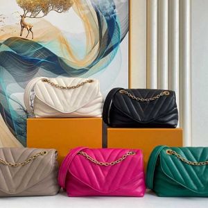 Bolsas de noite ombro ombro cadeia de ondas de nova bolsa em forma de bolsa em forma de couro de couro de couro real designer clássico carteira de luxo 281r