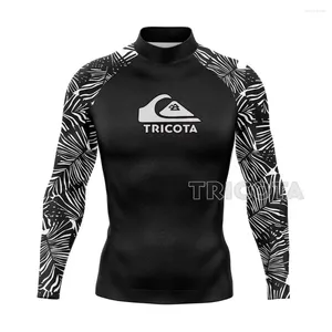 Kvinnors badkläder Mäns långärmad surfingskjorta Rashguard UV Protection Swimming T-shirt Beach Suits