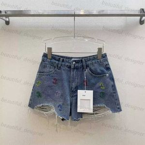 Lyxdesigner kvinnors jeans 2024 Vår/sommar ny fashionabla söta coola personliga färgglada bokstav broderade denimshorts