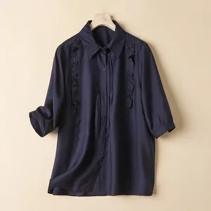 Blouses femininas Solid Chinese Chinese Summer Summer Vintage Camise