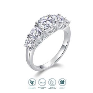 Кольца кольца Foxconn 18k золота, покрытый Sparklall VVS1 Mosilicon Diamond Ring Dift Year Anniversary Gift 925 Sterlsilver изысканные ювелирные изделия J240508