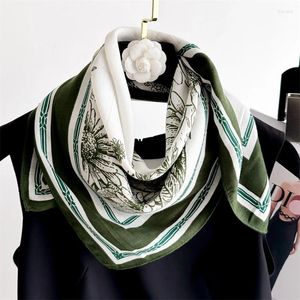 Lenços lenço de seda 65 65cm Designer Cabeça de cabelo grande lenço hijab shawl women bandana ribbon starard silenciador