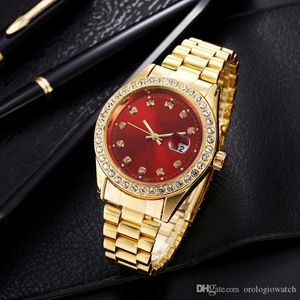 relogio masculino diamond mens watch fashion Black Dial Calendar gold Bracelet Folding Clasp Master Male 2020 gifts couples 300U
