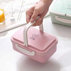 Lunch Boxes Bags Portable Lunch Box Wheat Straw Picnic Microwave Bento Food Storage Container New Student Camping Lunch Dinner Lunch Boxes