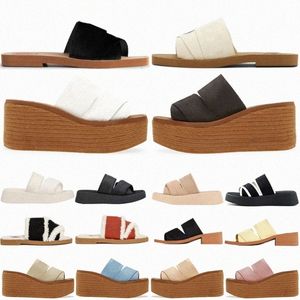 Woody Sandals Sandal Slides Schuh berühmte Designerin Womens Slipper Flat Slipper Mules Mila Plattform Weiche Schuhe gestickt Leinen Sandale Espadrille Wedg 71z4#