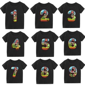 T-Shirts 100% reines Baumwollschwarz T-Shirt-Nummer Cartoon Red Ball T-Shirt Druckbare Name an Distributorl240509 gesendet