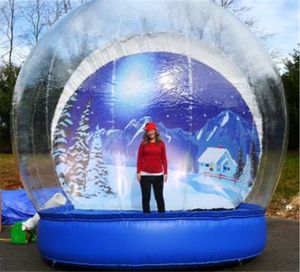 Angepasste Kulisse Schöne aufblasbare Schneekugel Photo Booth Bubble Dome on Sale 3 m Dia Human für Weihnachtsdekoration Weihnachtshof mit Schiff/Zug zu Tür