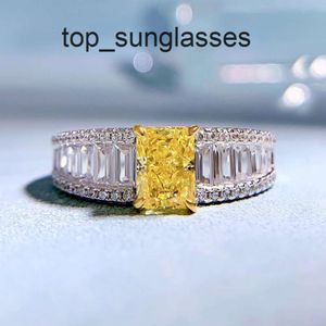 Anello Diamond Topaz vintage 100% Real 925 Sterling Silver Party Wedding Cand Rings for Women Bridal Promise Gioielli regalo