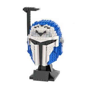 Helmet Collection Bust Building Blocks MOC 96408 Magic Bricks Construction Space Movie Toy Helmeted Bo-Kataned Kryzed Gift Kit 240428