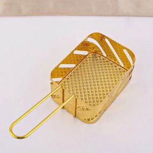 Portable Square Mini Fried Basket French Fries Basket Restaurant Fried Chicken Snack Chips Iron Metal Colander Tool DDJ