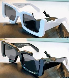 Officiell senaste fyrkantig klassisk mode OW40006 Män kvinnor Solglasögon Polykarbonatplattan hackar Vita solglasögon med origina7693772
