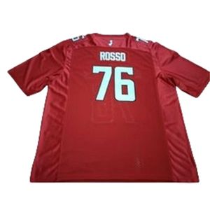 Mężczyźni Rutgers Scarlet Knight Rosso #76 Real Full Hafdery College Jersey Rozmiar S-4xl lub niestandardowe dowolne nazwisko lub koszulka numer