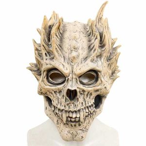 Party Masks Halloween Horror Skull Mask Full Head Warrior Death Demon Rollspel Hjälmkläder Q240508