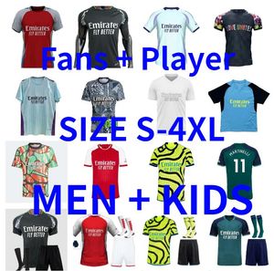 2024 2025 HAVERTZ G. JESUS ​​RICE SOCCER Jerseys 23 24 25 Wersja gracza Saka Saliba Smith Rowe J.Timber Odegaard Jorginho Arsen Martinelli Football Shirts Men Kids Kit Kid