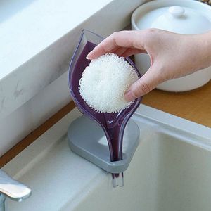 1pcs Seifenhalter Blattformform Seife Tablett Badezimmer Duschabfluss Seifenschale Aufbewahrungsbehälter für Küchenbadzubehör