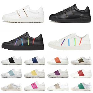 2024 Neue Mode -Designerin Luxus Frauen Herren lässige Schuhe Doppelköpfe Rivet Graffiti Black Pink Gold Rotkessschuhe Sneaker Sneaker