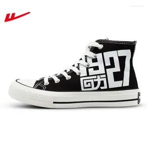 Fitness Shoes Warrior (Huili) Spring and Autumn Fashion High-top tryckt andningsbar sport Canvas Tide Tide