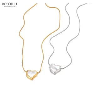 Подвесные ожерелья Bobotuu Стильное натуральное ожерелье сердца для женщин для женщин.