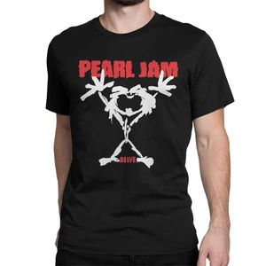 Camisetas masculinas masculino feminino cool ve pérolas jam t camisetas band de música pesado algodão de algodão