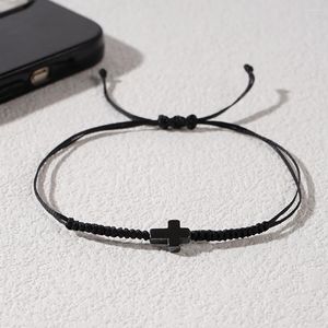 Braccialetti di fascino Go2Boho Minimalist Men Stack Cord Calza intrecciata a mano Gioielli di protezione trasversale per protezione per 2024 Valentine Gifts