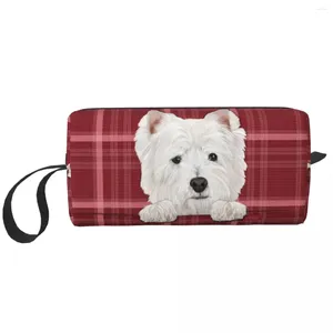 Aufbewahrungstaschen Custom West Highland White Terrier Hundekreis für Frauen Westie Make -up Kosmetischer Organisator Lady Beauty Dopp Kit Hülle