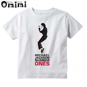 T-shirts Boy/Girl Michael Jackson Rock Star Bad Design T-shirt Música Childrens White Short Top Childrens Rock T-shirt OO5145L2405