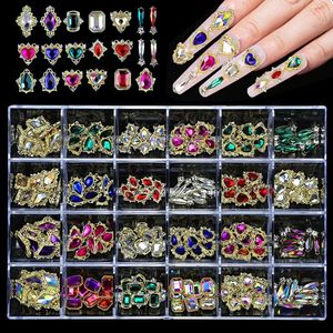 Lüks cam kristal rhinestones tırnak sanatı dekorasyon aksesuarları parlak elmas takılar mücevherler manikür parçaları tırnakları Gems 240509